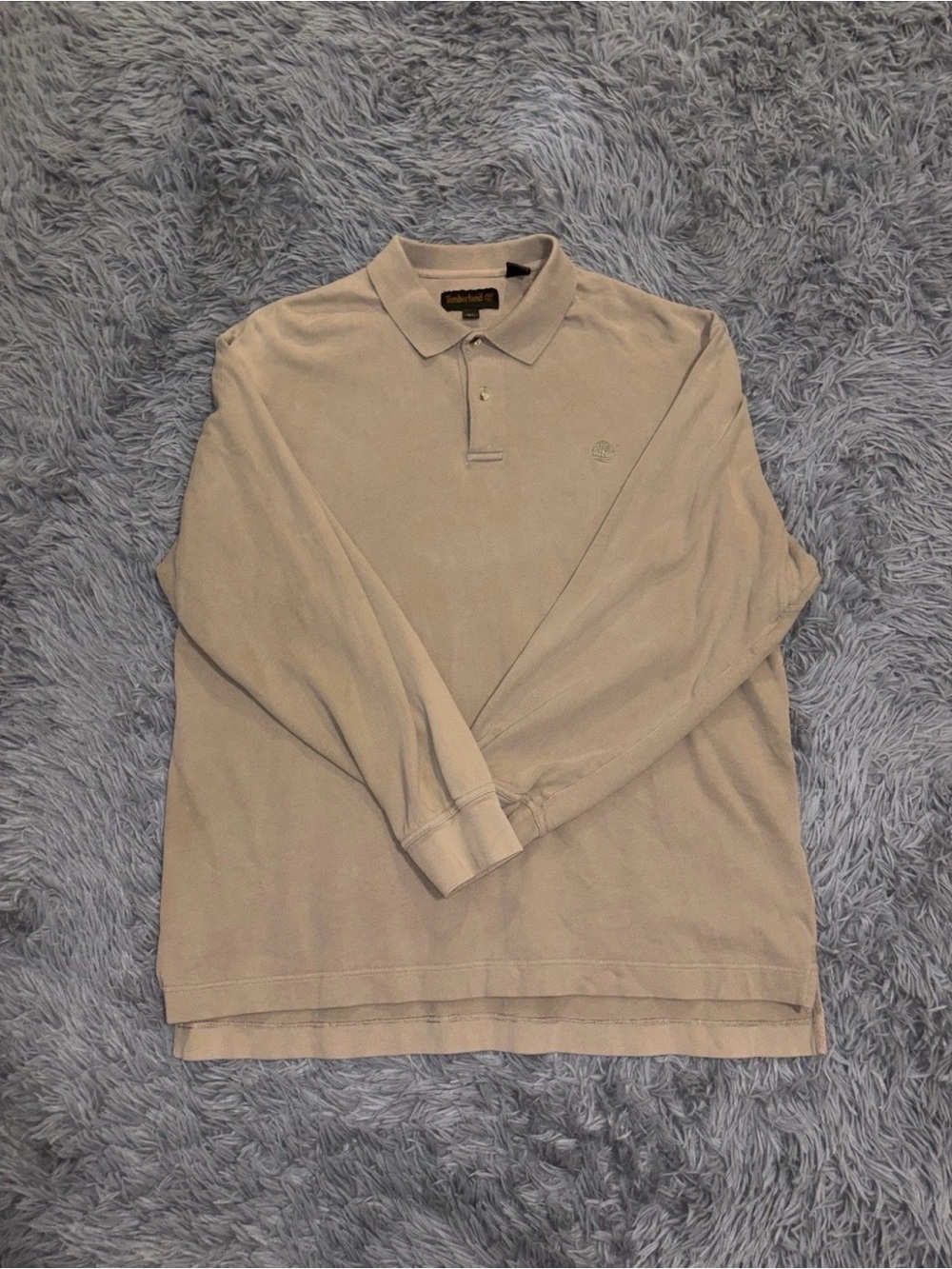 Timberland Men’s Long Sleeve Collared Sweater Tan Size XL Streetwear Grunge Y2K